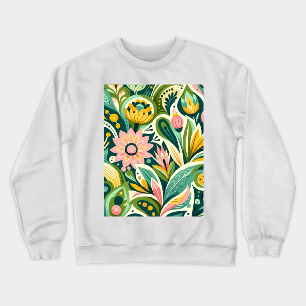 Spring Reawakening Lush Floral Crewneck Sweatshirt by GracePaigePlaza